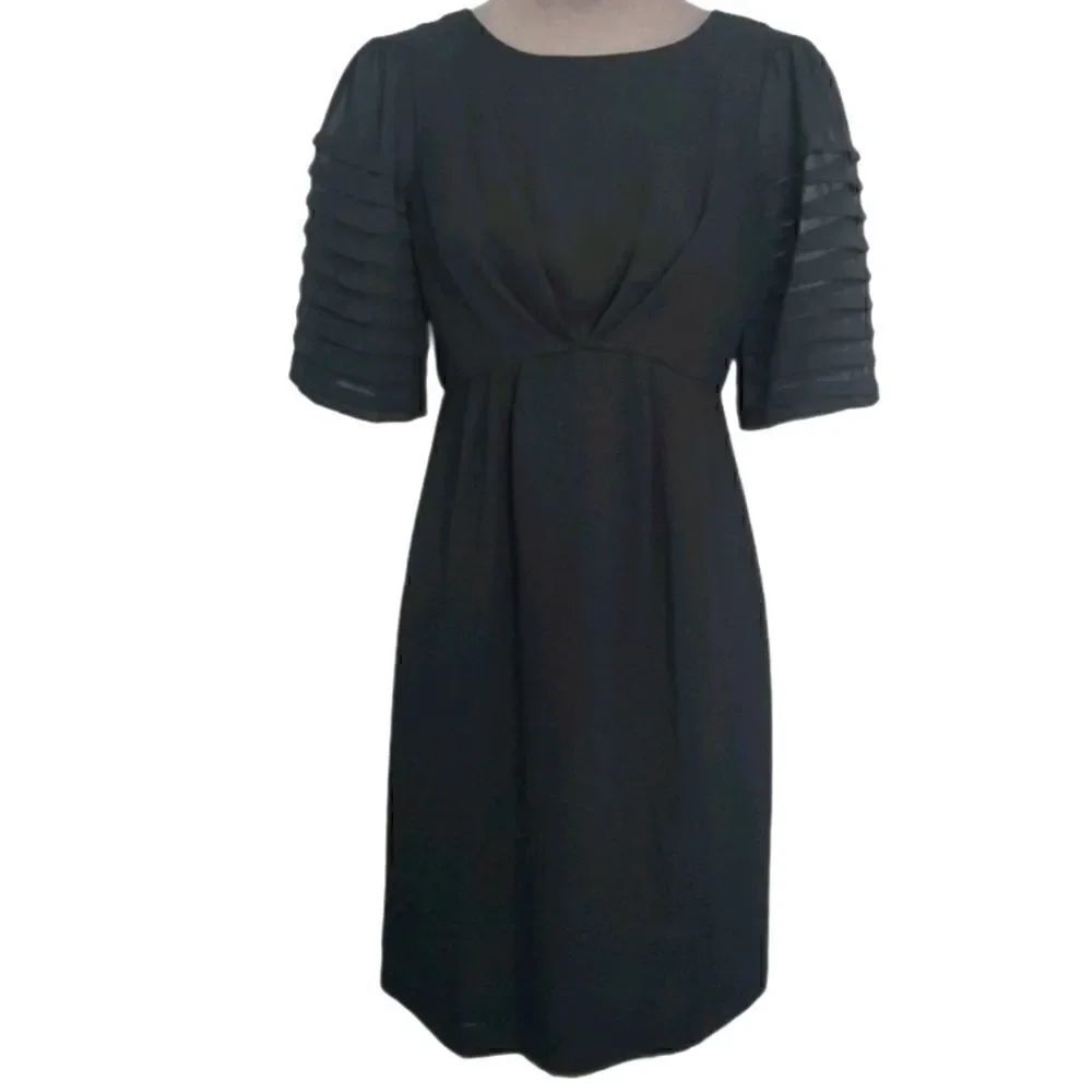 NWT MAX AND CLEO OLIVIA BLACK DRESS W/ SHEER SLEEVES